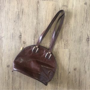 Round vintage leather bag